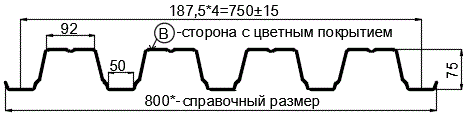 Фото: Профнастил Н75 х 750 - B (ПЭ-01-8017-1) в Волоколамске