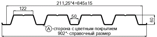 Фото: Профнастил Н60 х 845 - B (PURMAN-20-Citrine-0.5) в Волоколамске