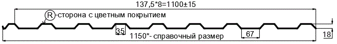 Фото: Профнастил МП20 х 1100 - R (Steelmatt-20-8017-0.4±0.08мм) в Волоколамске