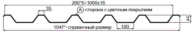 Фото: Профнастил С44 х 1000 - A (ПЭ-01-1014-0.45) в Волоколамске