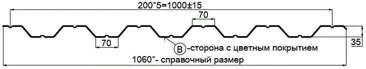 Фото: Профнастил НС35 х 1000 - B (PURETAN-20-RR23-0.5) в Волоколамске