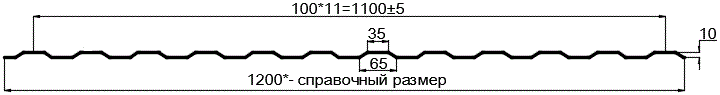 Фото: Профнастил оцинкованный МП10 х 1100 (ОЦ-01-БЦ-0.4) в Волоколамске