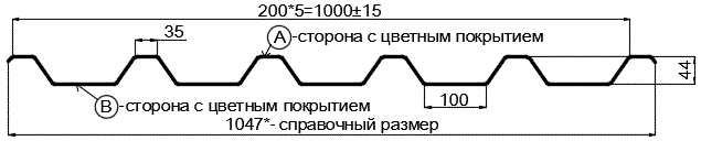 Фото: Профнастил С44 х 1000 - B Двусторонний (VikingMP_Д-01-8017-0.45) в Волоколамске