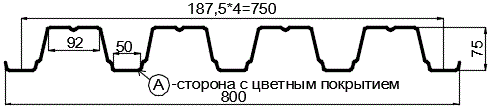 Фото: Профнастил Н75 х 750 - A (ПЭ-01-1015-0.7) в Волоколамске